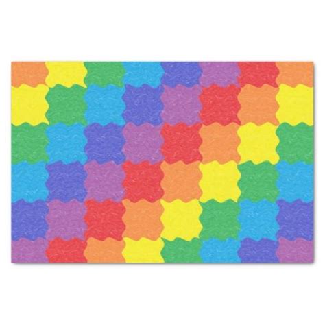 Wavy Rainbow Squares Tissue Paper Rainbow Card Rainbow Paper