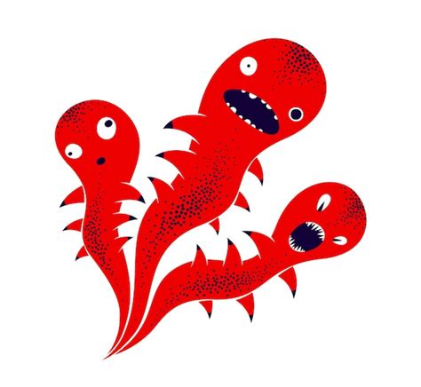 Premium Vector Weird Creepy Cartoon Funny Monster Isolated On White