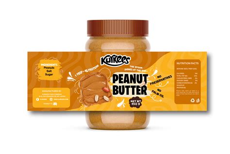 KURKEES Peanut Butter Label design :: Behance