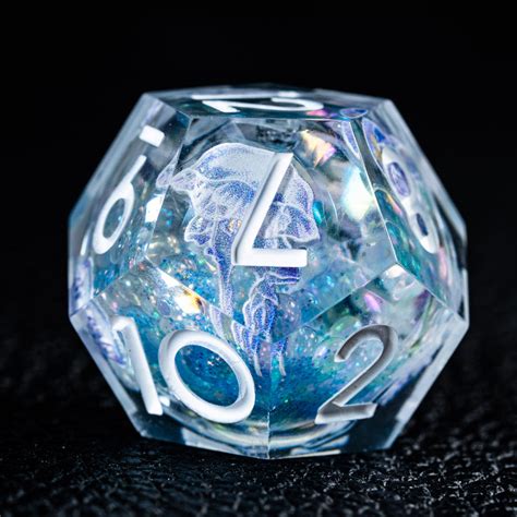 URWizards D&D Glow in the Dark Liquid Core Resin Engraved Dice Set ...