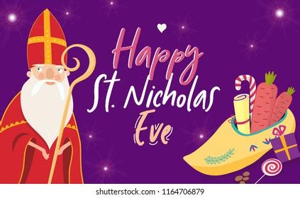 Cartoon Style Greeting Card Saint Nicholas Stock Vector Royalty Free