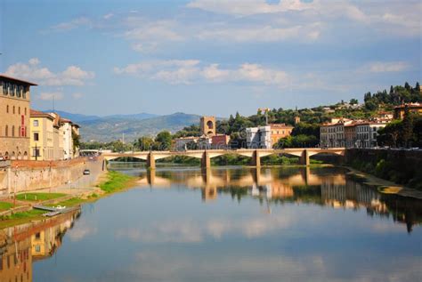 The Arno River, Florence, Italy Stock Image - Image of spring, hours ...