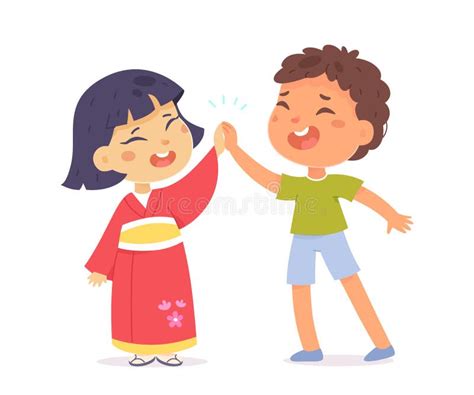 Cute Kids High Five Stock Illustrations 60 Cute Kids High Five Stock