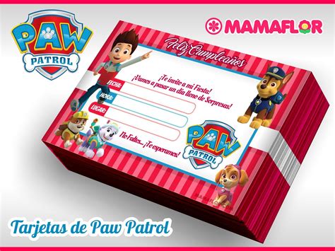 Tarjeta De Cumplea Os De La Patrulla Canina Gratis Manualidades Mamaflor