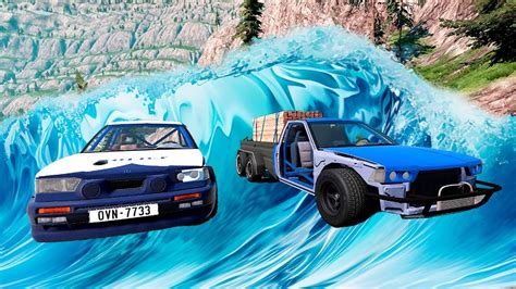 FUGINDO DO TSUNAMI CARROS PEÇAS ALEATORIAS gqgames BeamNG