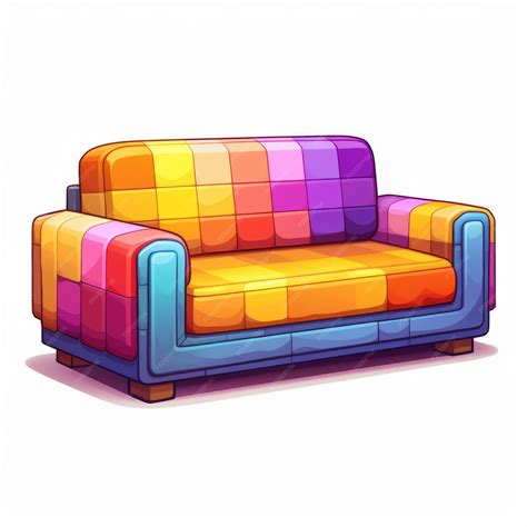 Premium AI Image | Colorful Cartoon Couch Vector Illustration