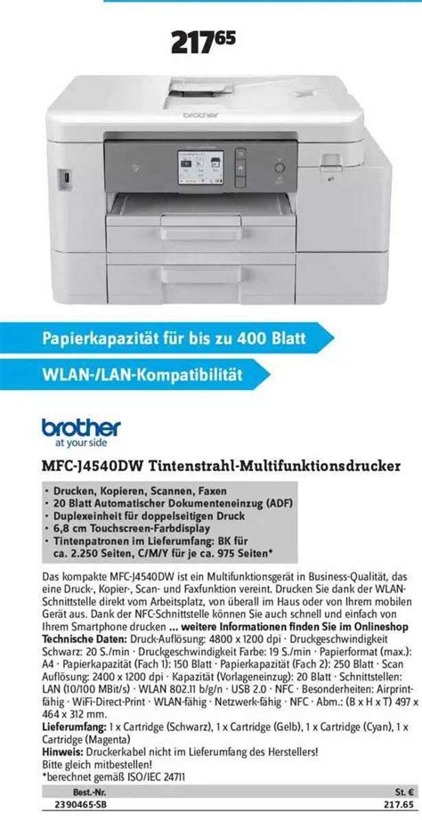 Brother Mfc J Dw Tintenstrahl Multifunktionsdrucker Angebot Bei