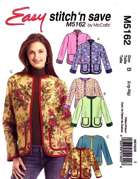 McCall S Sewing Pattern 5162 M5162 Misses Sizes 16 22 Easy Lined