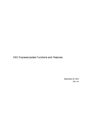 Fillable Online Nec Expressupdate Functions And Features Fax Email