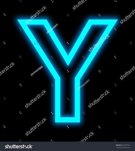 Letter Y Neon Lights Outlined Isolated Stock Illustration 650377015 ...