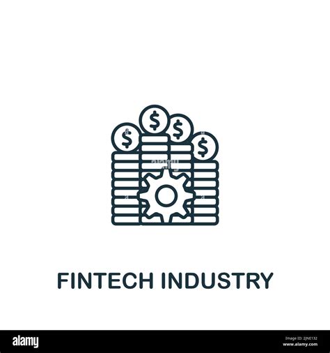 Fintech Industry Icon Monochrome Simple Fintech Industry Icon For