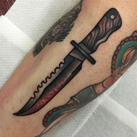 Bloody knife tattoo by jeroen van dijk - Tattoogrid.net