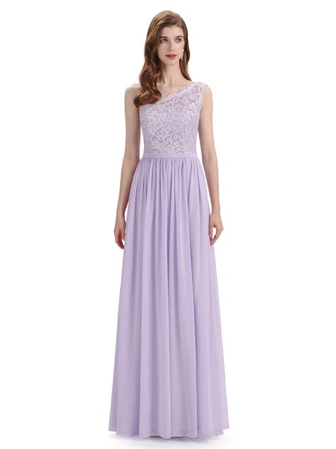 Elegant One Shoulder Side Slit Floor Length Bridesmaid Dresses