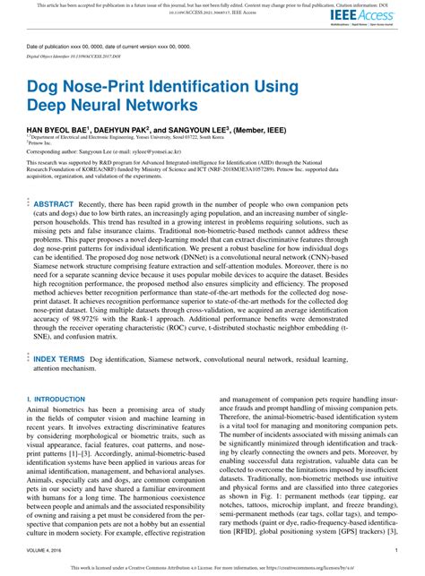 (PDF) Dog Nose-Print Identification Using Deep Neural Networks