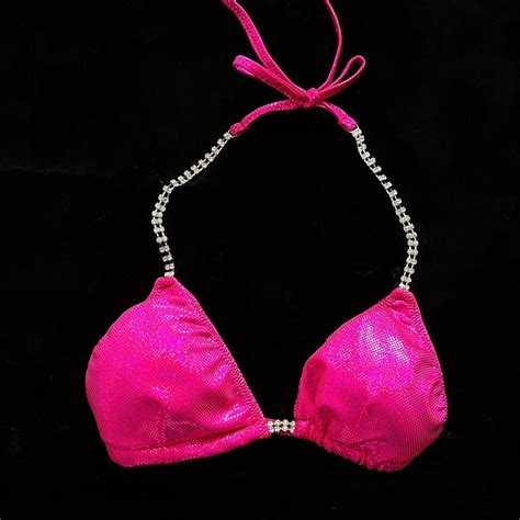 Y K Barbie Core Sparkly Bikini Top With Rhinestones Depop