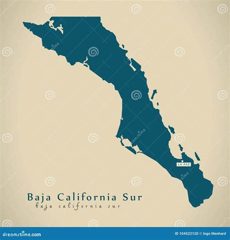 Modern Map Baja California Sur Mexico Mx Stock Illustration