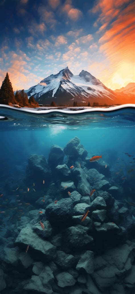 undersea mountain depth effect wallpapers
