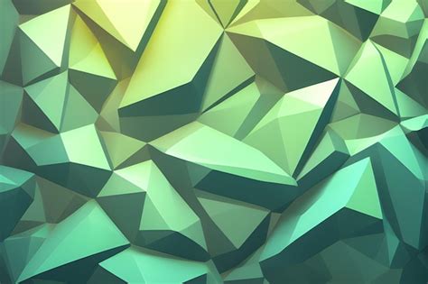 Premium Ai Image Green Abstract Background Low Poly Style