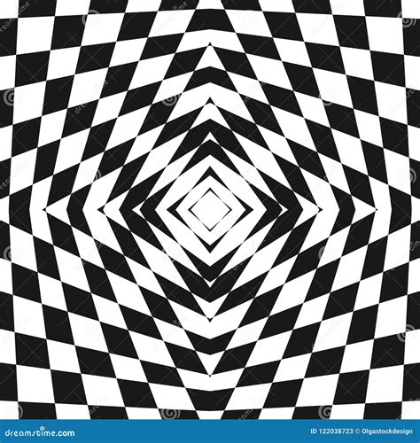 Geometric Checkered Pattern 3d Optical Illusion Effect Stock Vector