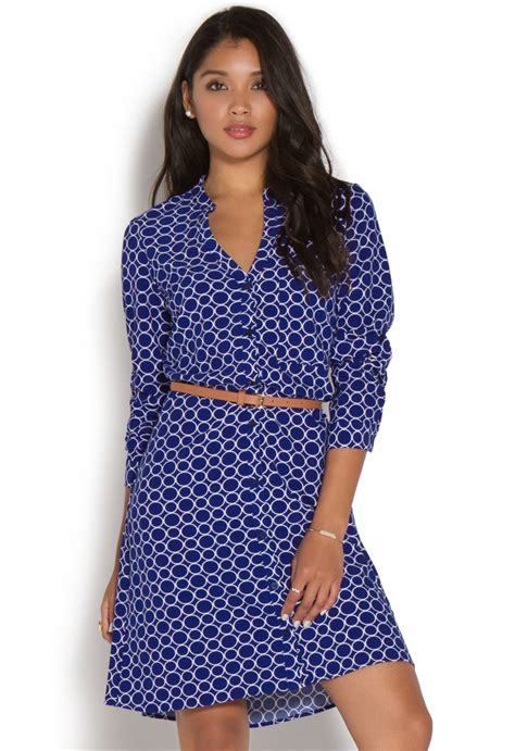 FAUX PLACKET SHIRT DRESS - ShoeDazzle