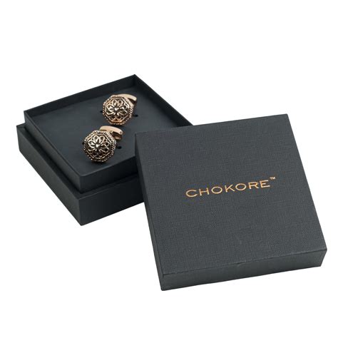 Chokore Octagon Retro Cufflinks Black And Gold