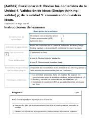 Examen Aab Cuestionario Revise Los Contenidos De La Unidad