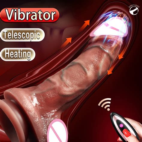 Vibrador Telesc Pico Sem Fio Para Mulheres Big Dildo Aquecimento