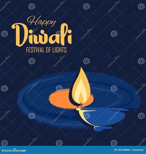 Happy Diwali Hindu Holiday Background For Light Festival Of India Stock