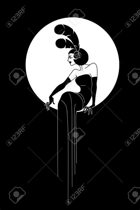 a black and white illustration of a woman sitting on top of a pole