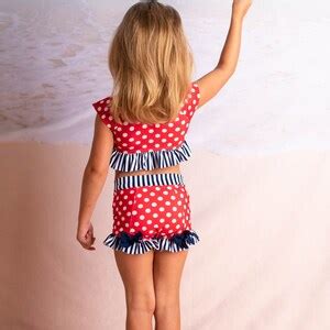 Crop Top High Waisted Bikini In Independence Collection Etsy