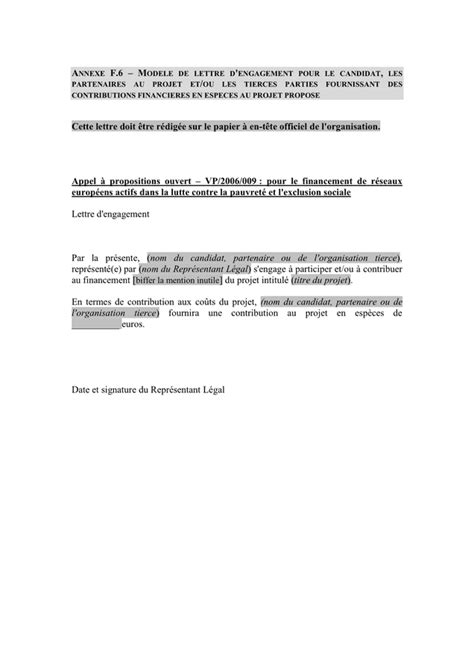 Modele De Lettre D Intention D Engagement Pour Le Candidat Doc Pdf