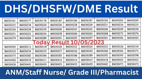 Today Dhs Result 2023 Today Dhsfw Result 2023 Today Dme Assam