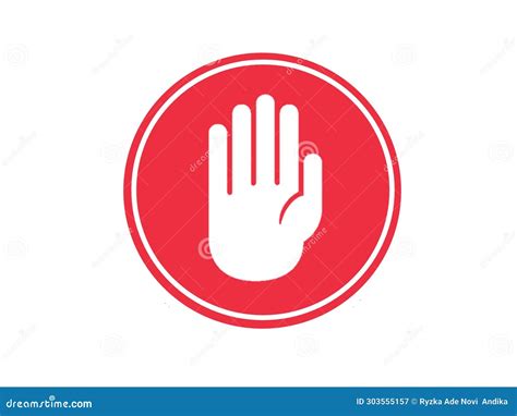 Simple Circle Hand Stop Sign Stock Image Image Of Simple Stop 303555157