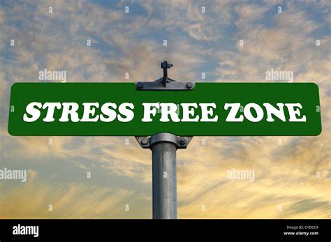 Stress free zone road sign Stock Photo - Alamy