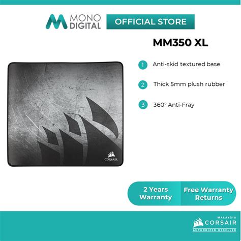 Corsair Mm Mm Pro Premium Anti Fray Cloth Gaming Mouse Pad Xl