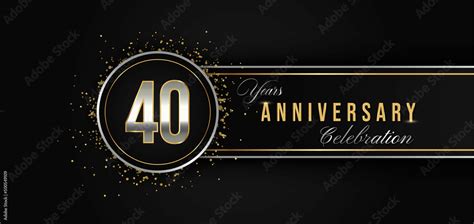 40 Year Anniversary Celebration with Silver and Gold Color for ...