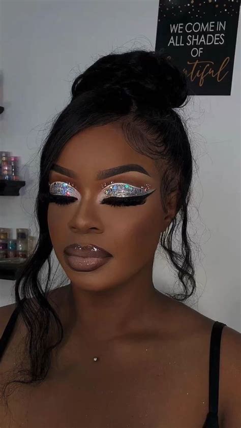 Cute Makeup Black Woman Glitter Makeup Looks Glam Makeup Look Prom Eye Makeup