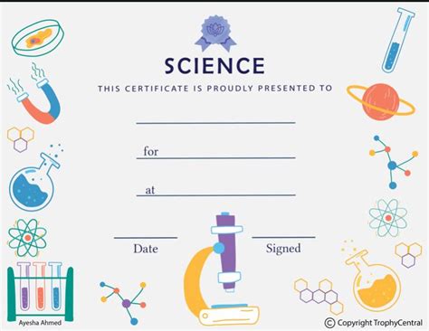 Science Award Certificate Template | Trophycentral with Science Award ...