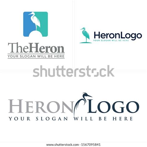 Design Logo Heron Illustration Vector Suitable Stock Vector Royalty