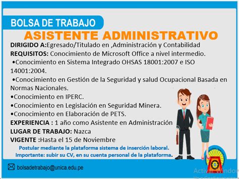 Bolsa De Trabajo Asistente Administrativo Noticias Unica