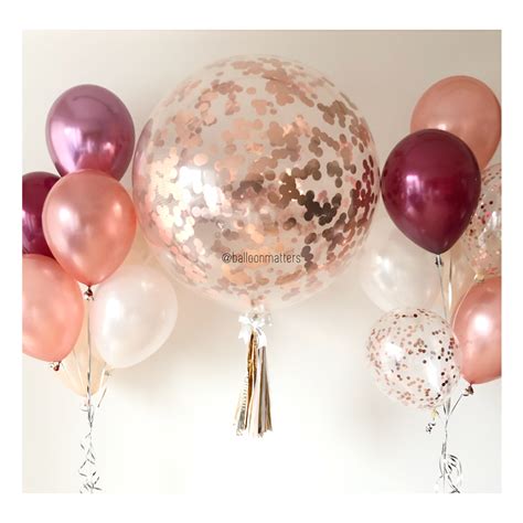 36 Inch Giant Rose Gold Confetti Balloon Balloon Matters