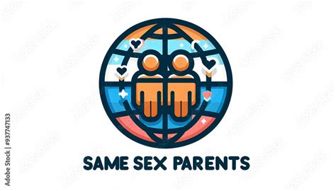 Same Sex Parents Globe With Global Text Concept As An Isolated Vector