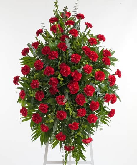 Red Carnation Easel Spray Stadium Flowers