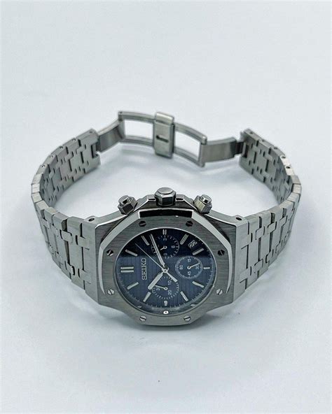 Custom Seiko Mod Blue Ap Quartz Chronograph In Mm Men S Fashion