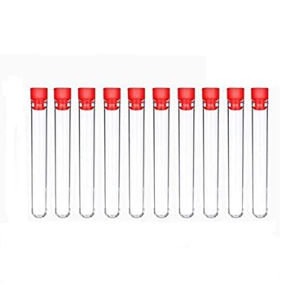 30PCS Plastic Clear Test Tubes With Caps For Scientific Experiments