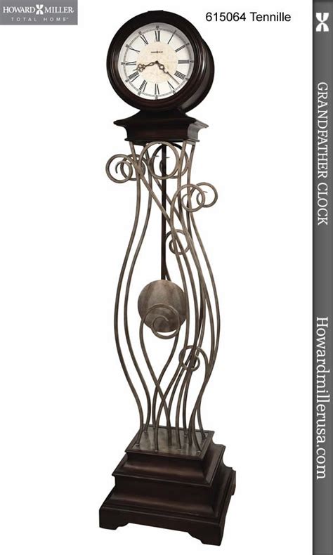 615064 Howard Miller Contemporary Quartz Floor Clock Tennille Nickel