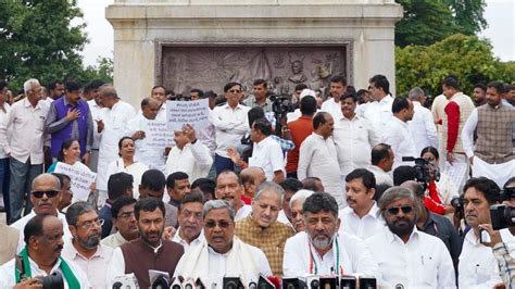 In Photos Karnataka Congress Protests Against Alleged Actions Taken By