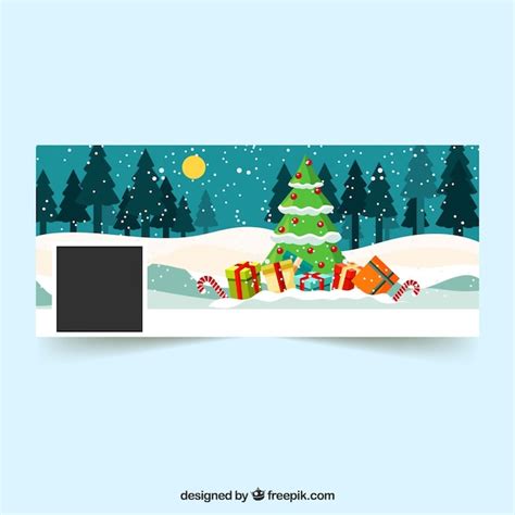 Christmas tree facebook cover Vector | Free Download