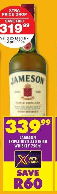 Jameson Triple Distilled Irish Whiskey Ml Offer At Shoprite Liquor