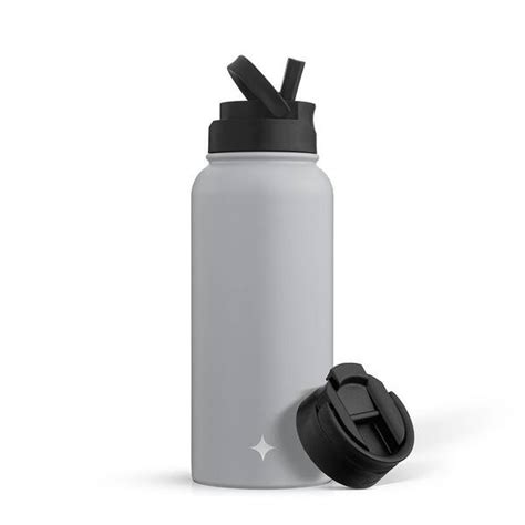 Joyjolt Oz Grey Vacuum Insulated Stainless Steel Water Bottle With